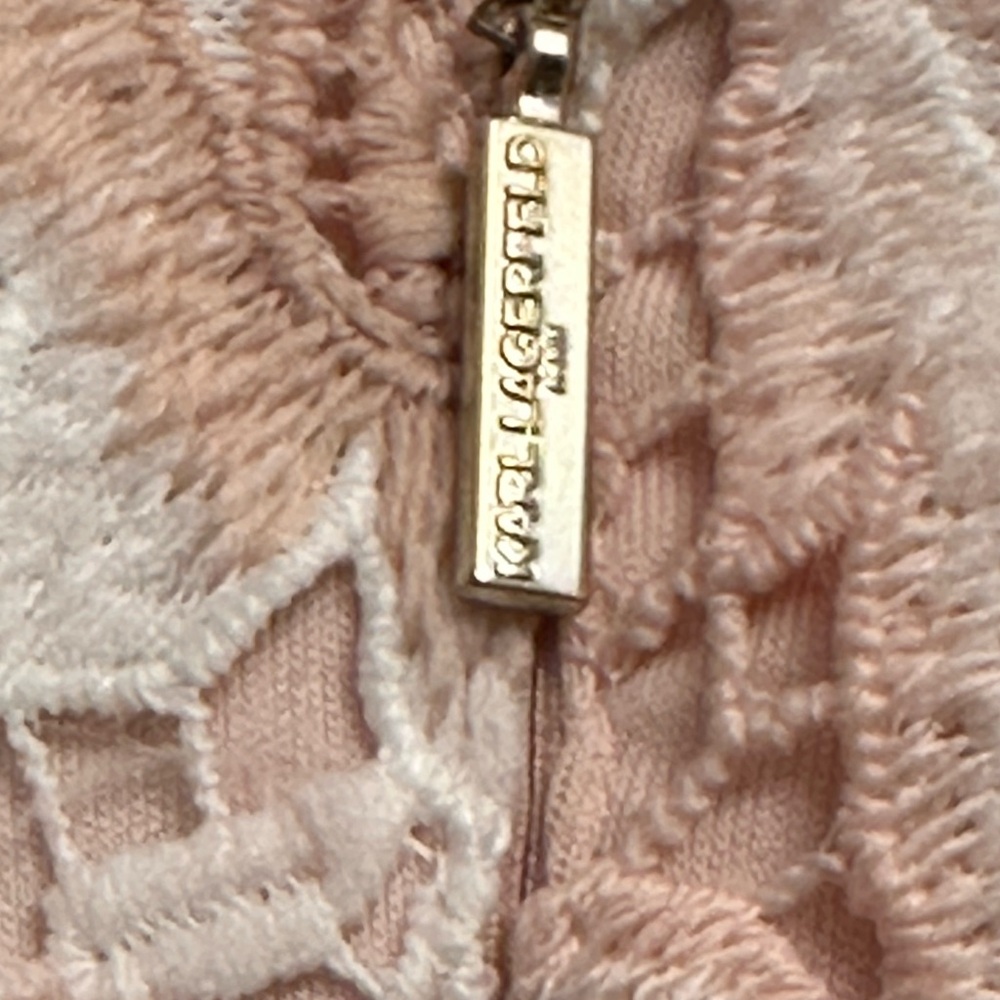 Karl Lagerfeld Pink and White Lace Mini Dress - Picture 4 of 4